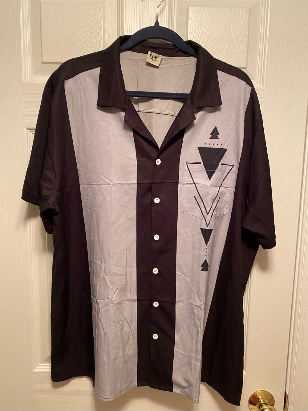 Hardaddy Men's Two-Tone Black & Light Gray Short-Sleeve Button Shirt…size XL